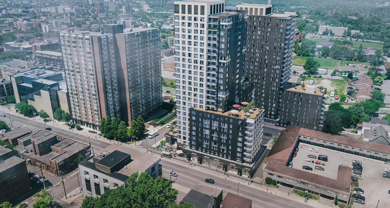 Rideau & Chapel Ariel View of the Mixed-Use Property